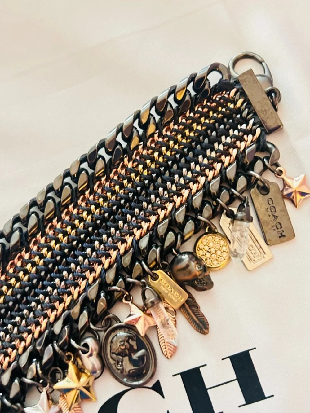 EXTREMELY RARE Coach Y2K Tribal Charm Bracelet - Picture 13 of 14